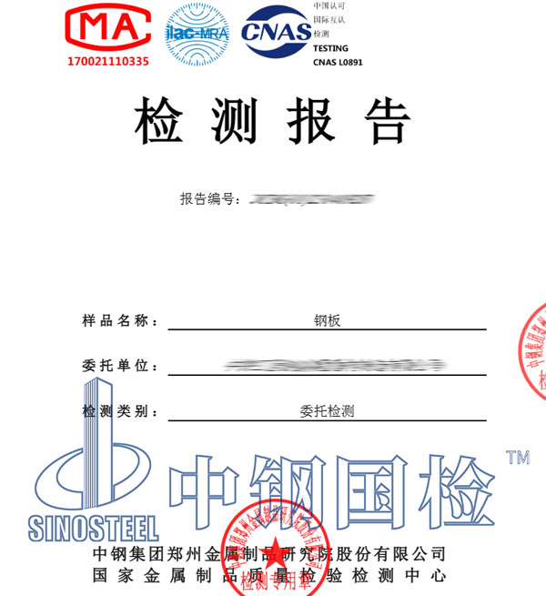 金屬檢測報告