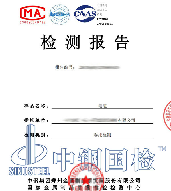 電纜品質檢測報告